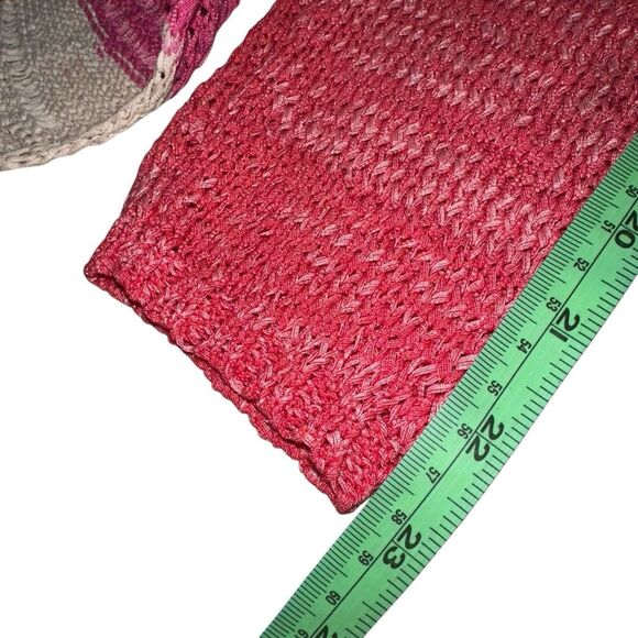 Soft Surroundings Asymmetrical Open Knit Tunic Sweater Salmon Pink Size Medium - Picture 8 of 12